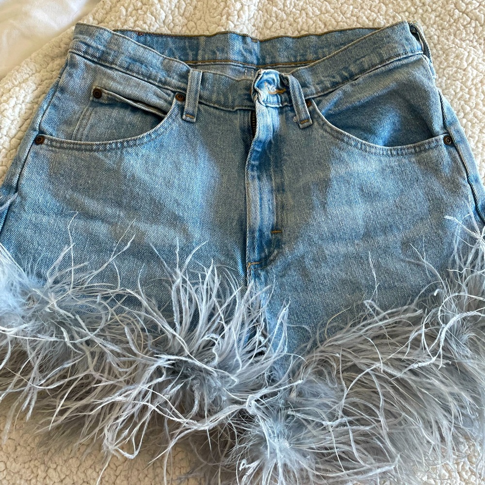 Wrangler diy denim feather shorts